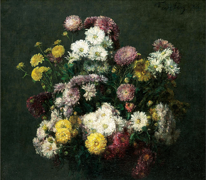  方丹·拉图尔 Fantin-Latour  菊花